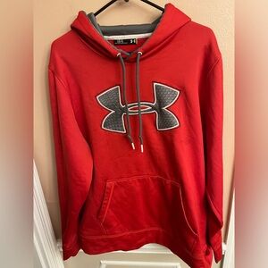 Under Armour Men’s Storm Red Hooded Sweatshirt Fleece Lined L Warm & Cozy